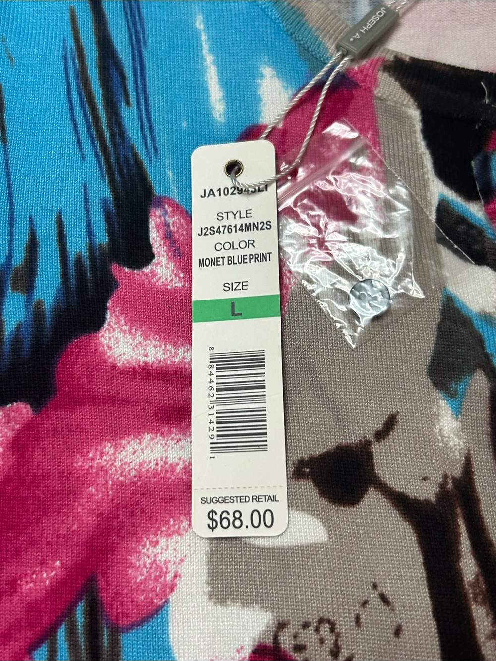 Joseph A. Blue, Pink & Black Floral Knit Cardigan NWT - Picture 3 of 5